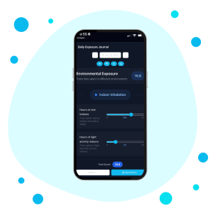 Image of iPhone iOS app for microplastic intake tracking