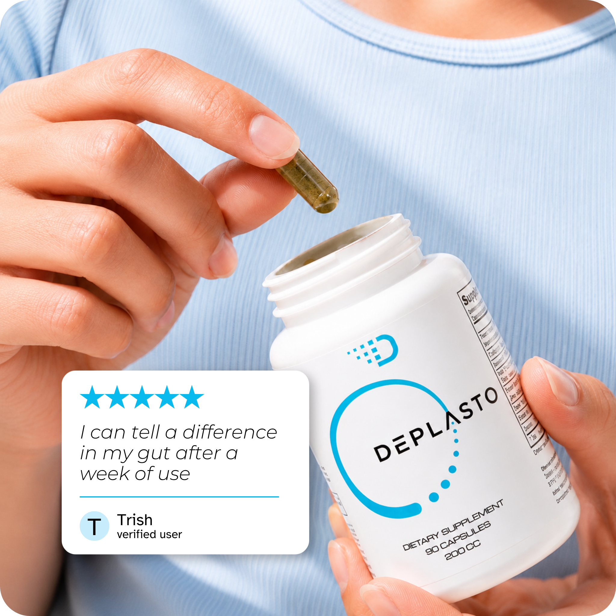 Deplasto bottle, editorial light