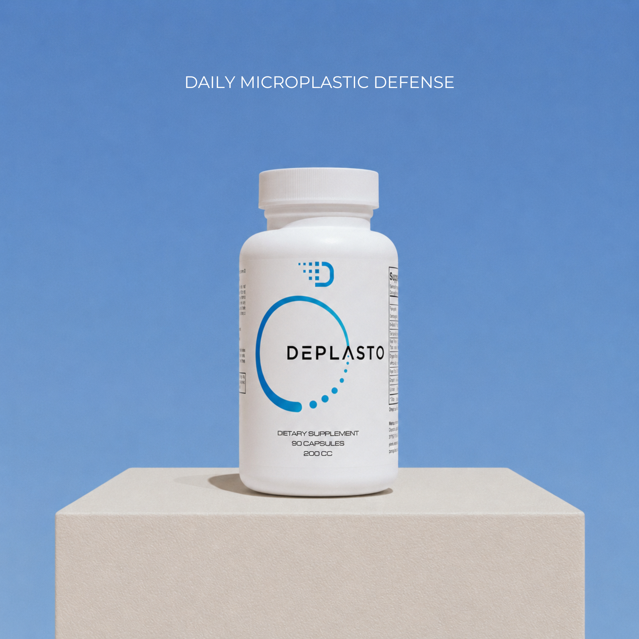 Deplasto microplastic defense supplement bottle